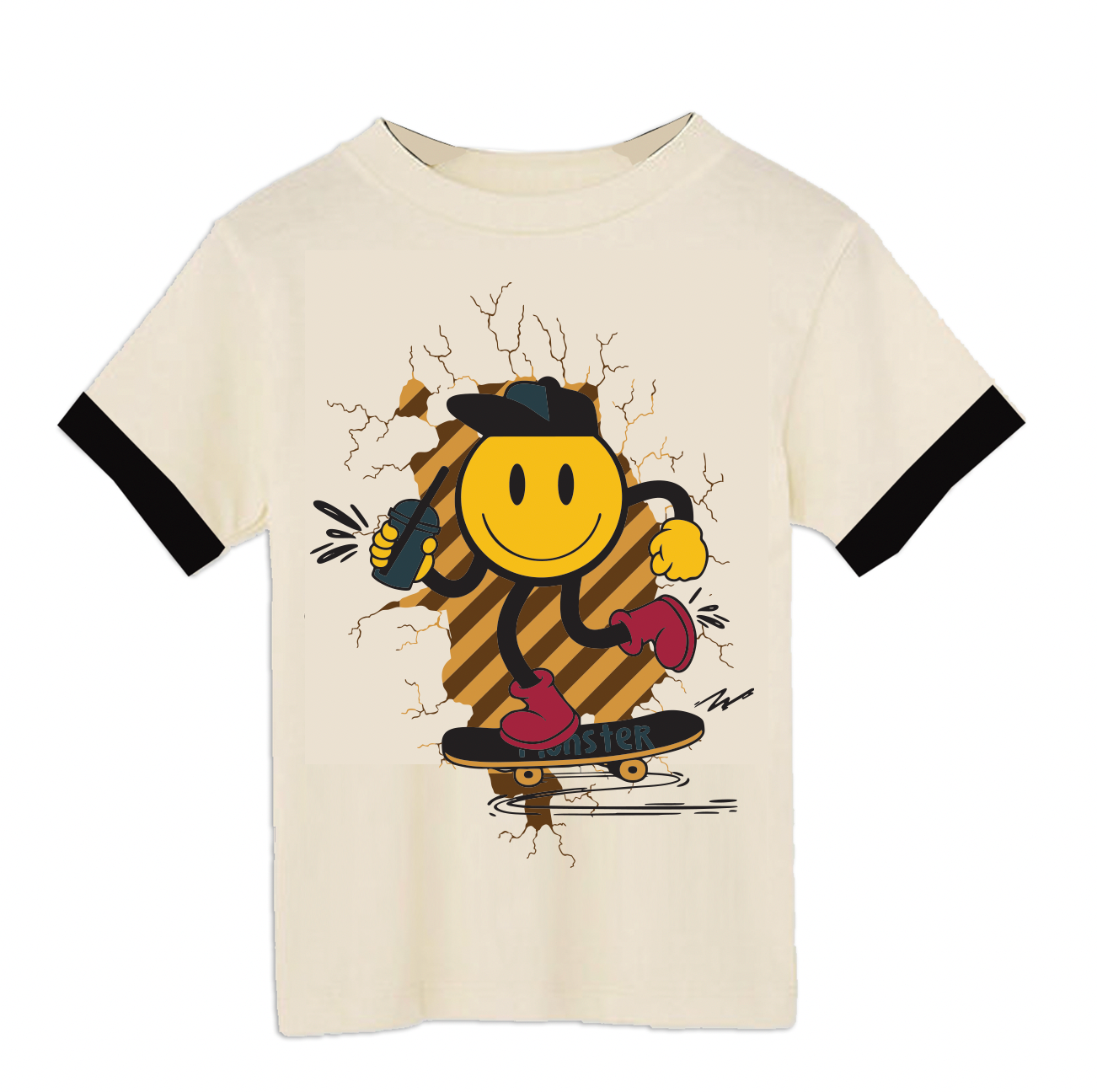 MONSTER Cream Tee - Unisex for Boys and Girls