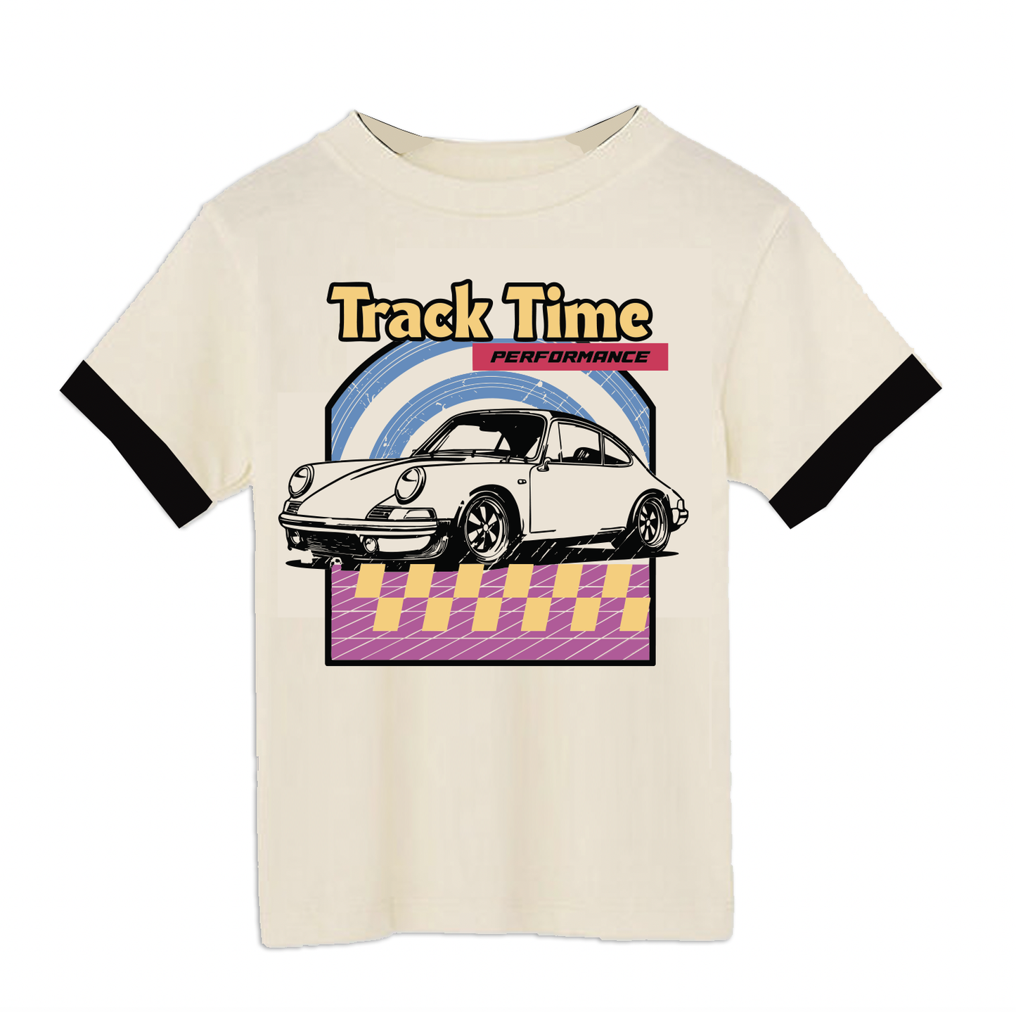 Track Time Cream Tee - Unisex for Boys and Girls