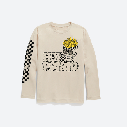 Hot Potato Cream Long Sleeve - Unisex for Boys and Girls