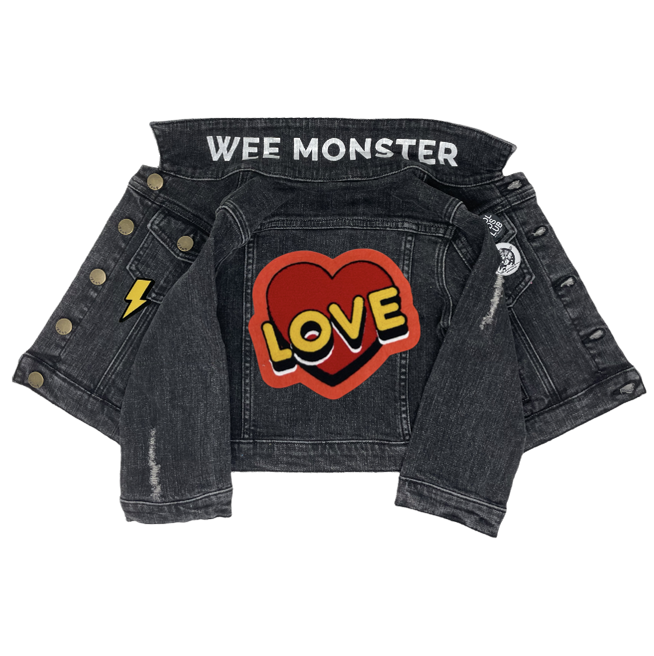 LOVE Black Denim Jacket - Unisex for Boys and Girls