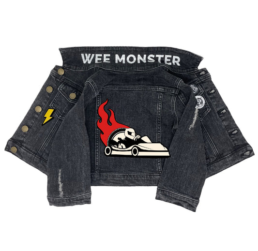 Race Car Black Denim Jacket - Unisex for Boys and Girls