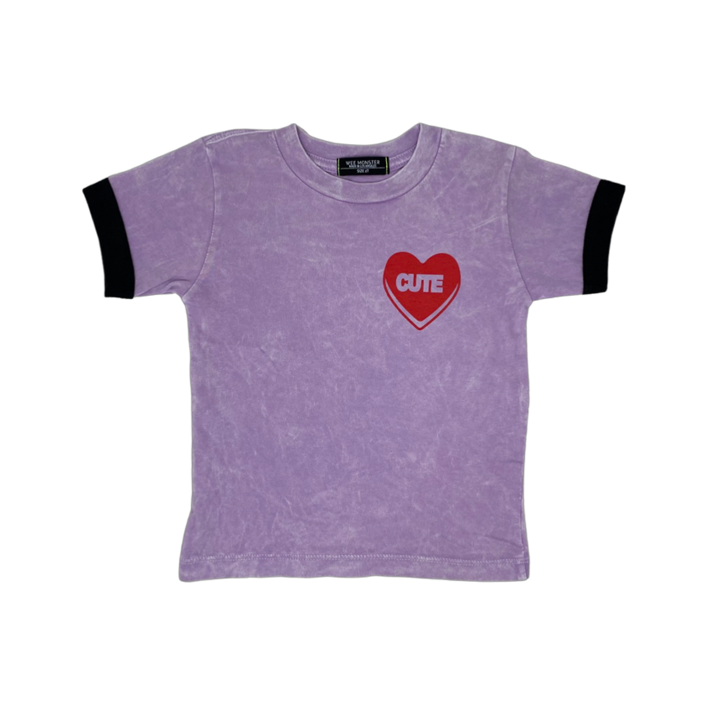 CUTE Mineral Washed Purple Tee - Unisex for Boys and Girls