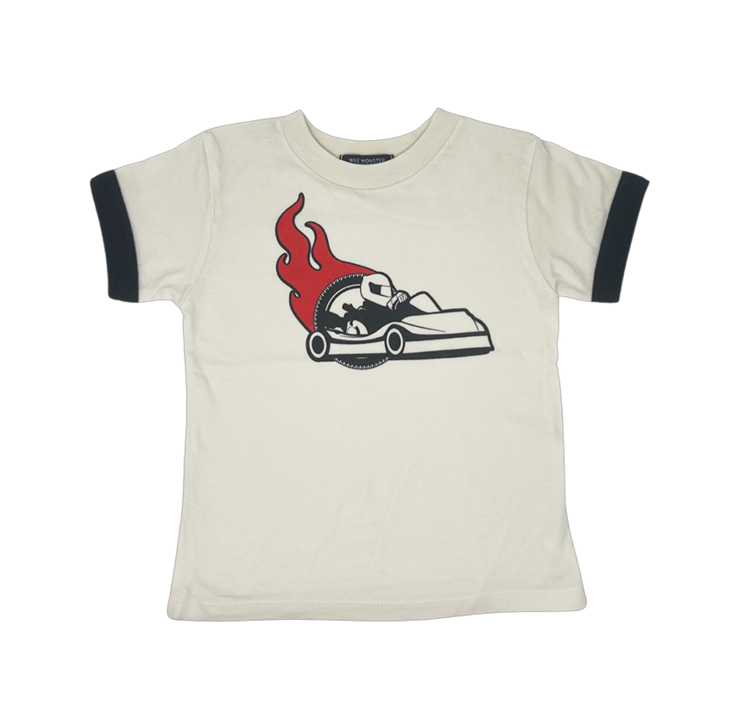 Race Car Cream Tee - Unisex for Boys and Girls