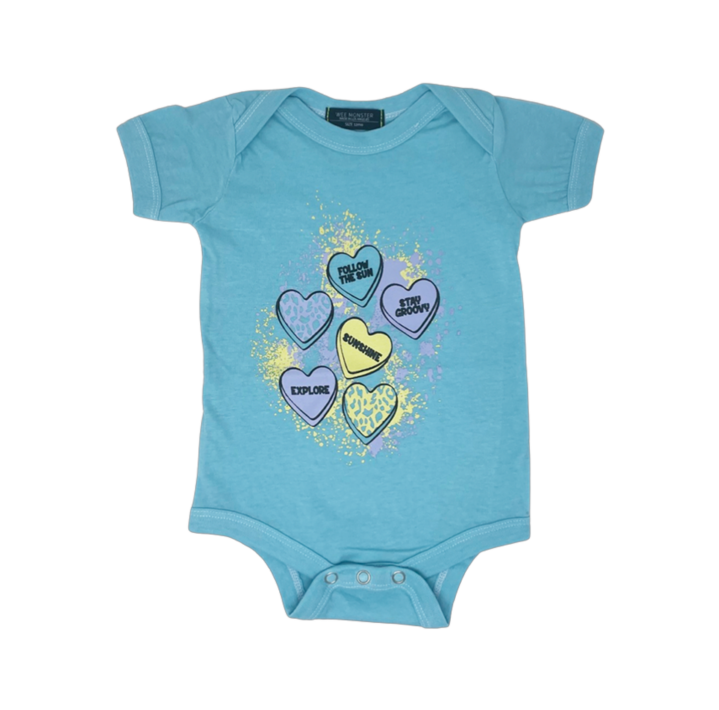 Hearts Blue Baby Onesie - Unisex for Boys and Girls