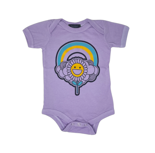 Sunflower Purple Baby Onesie - Unisex for Boys and Girls