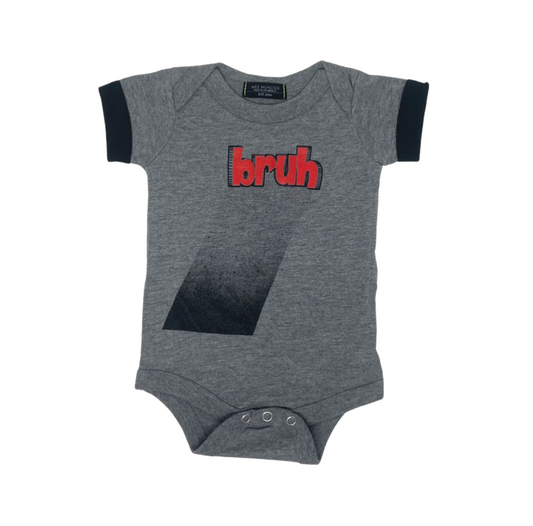 Bruh... Heather Grey Baby Onesie - Unisex for Boys and Girls