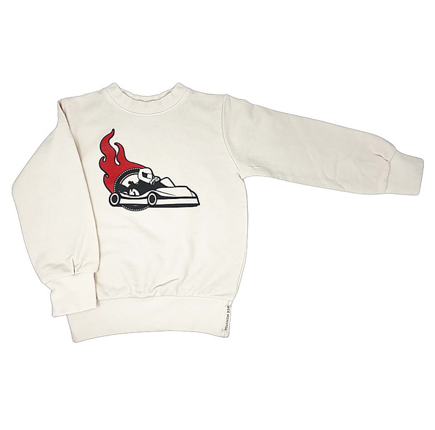 Race Car Cream Sweatshirt - Unisex for Boys and Girls