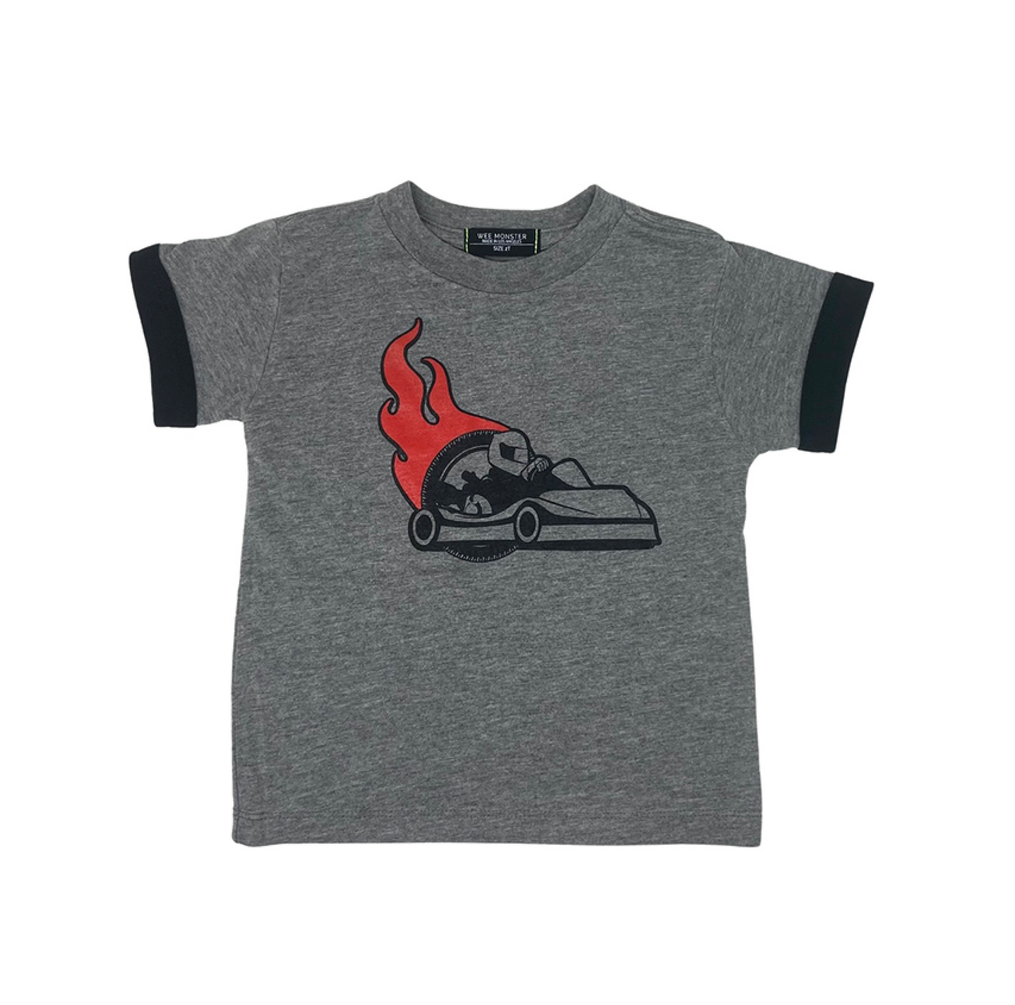 Race Car Heather Grey Tee - Unisex for Boys and Girls