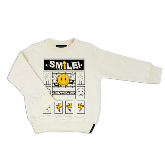 SMILE Cream Long Sleeve - Unisex for Boys and Girls