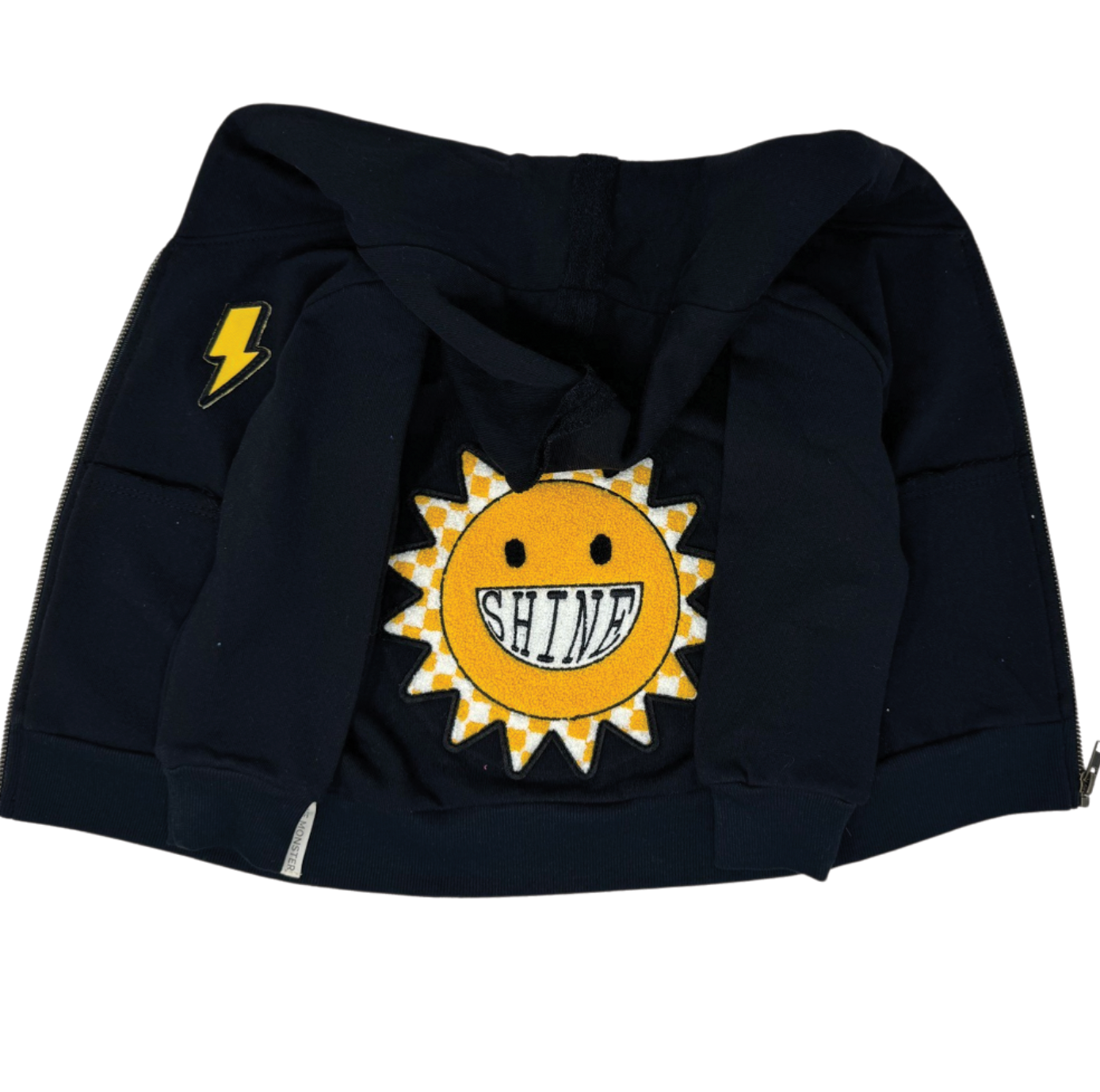 Sunshine Black Zip Hoodie - Unisex for Boys and Girls