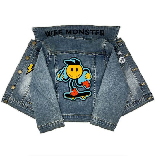 Happy Skate Blue Denim Jacket - Unisex for Boys and Girls