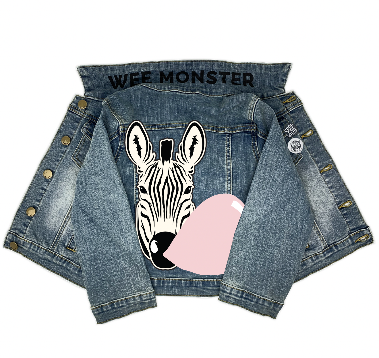 Zebra Balloon Blue Denim Jacket - Unisex for Boys and Girls