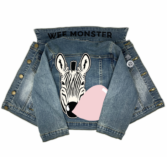 Zebra Balloon Blue Denim Jacket - Unisex for Boys and Girls