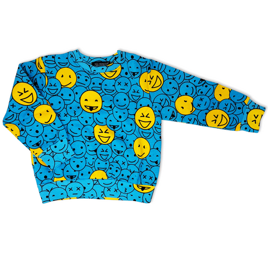 Monster Face Blue Sweatshirt - Unisex for Boys and Girls