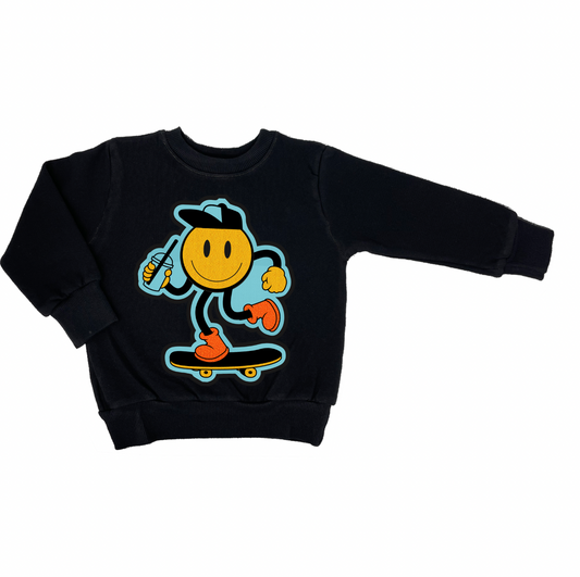 Happy Skate Black Sweatshirt - Unisex for Boys and Girls
