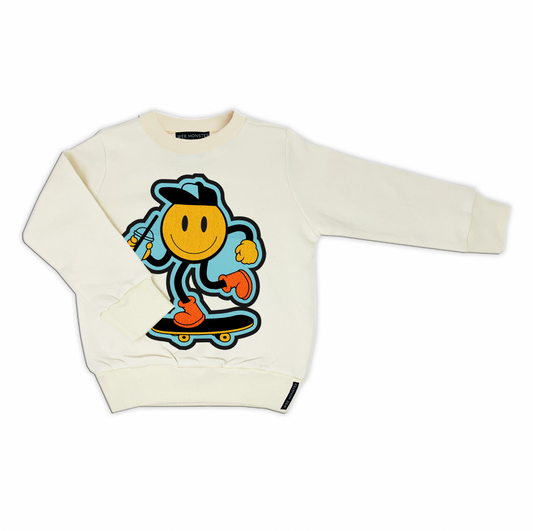 Happy Skate Cream Sweatshirt - Unisex for Boys and Girls