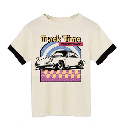 Track Time Cream Tee - Unisex for Boys and Girls