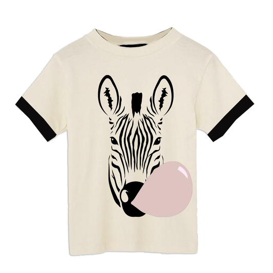 Zebra Balloon Cream Tee - Unisex for Boys and Girls