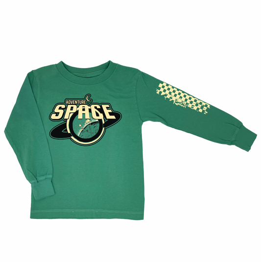 Space Adventure Green Long Sleeve - Unisex for Boys and Girls