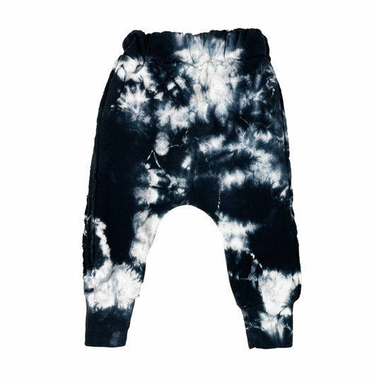 Black Tie Dye Harem Pants - Unisex for Boys and Girls