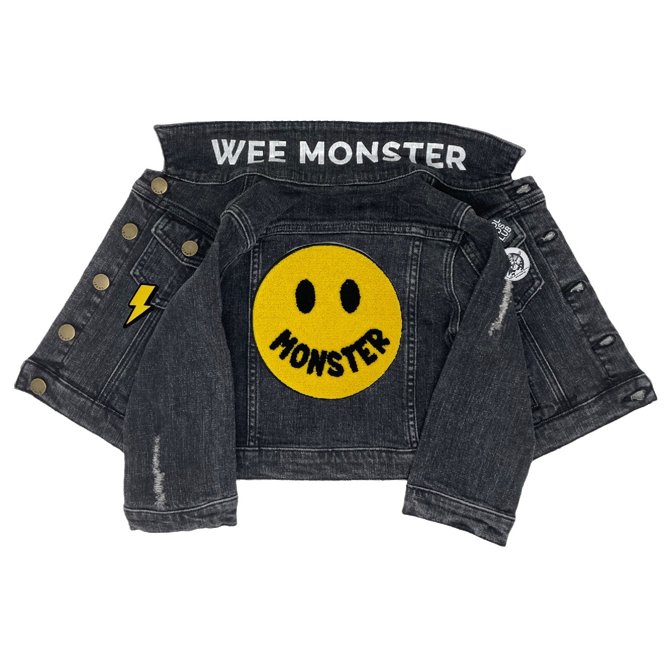 MONSTER Black Denim Jacket - Unisex for Boys and Girls